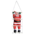 Klimmende Kerstman 90 cm op ladder 130x30 cm, Diversen, Verzenden, Nieuw