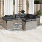 vidaXL 12-delige Loungeset met kussens poly rattan, Verzenden, Nieuw, Rotan, Loungeset