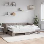 vidaXL Slaapbank met onderschuifbed en matrassen 80x200 cm, Huis en Inrichting, Eenpersoons, Verzenden, Nieuw, 80 cm