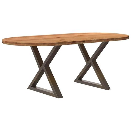 vidaXL Eettafel 200x100x74 cm ovaal massief eikenhout, Huis en Inrichting, Tafels | Eettafels, Nieuw, Verzenden