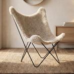 *WOONWINKEL* Vlinderstoel Creme Vacht, Huis en Inrichting, Fauteuils, Verzenden, Nieuw
