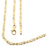 Bicolor gouden infinity schakel ketting | 49,5 cm, Sieraden, Tassen en Uiterlijk, Kettingen, Ophalen of Verzenden, Gebruikt, Overige kleuren