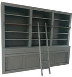 Boekenkast Design stofgrijs met trap 300 x 240cm, Huis en Inrichting, Kasten | Boekenkasten, Ophalen of Verzenden, Nieuw