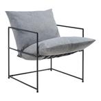 Fauteuil Utsjoki 90x61x70 cm zwart en donkergrijs [en.casa], Huis en Inrichting, Verzenden, Nieuw