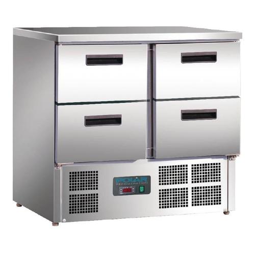 Gekoelde werkbank 4 laden - 4 x GN 1/1 | 88 x 90 x 70 cm, Zakelijke goederen, Horeca | Keukenapparatuur, Verzenden