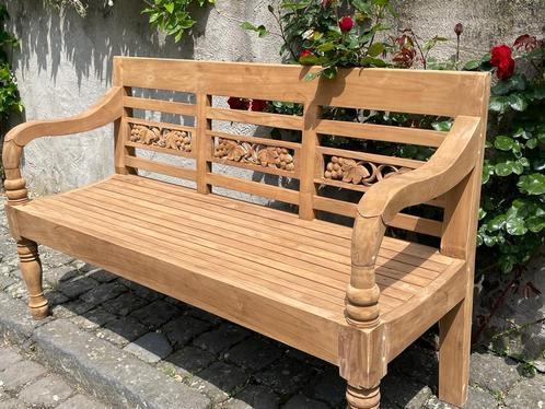 Groot assortiment met de mooiste teakhouten tuinmeubelen., Tuin en Terras, Tuinsets en Loungesets, Tuinset, Bank, Bijzettafel