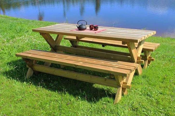 Rockwood® Tuinset Nostalgie 1.80m, Tuin en Terras, Picknicktafels, Nieuw, Hout, Rechthoekig, Ophalen of Verzenden