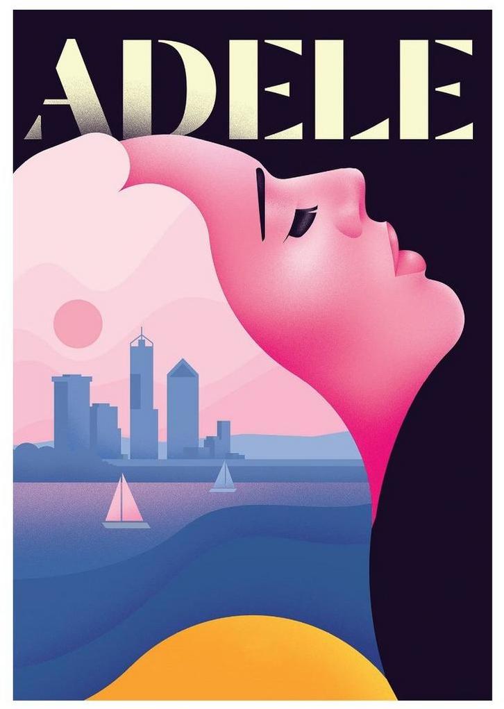 Posters - Poster Adele - Adele, Verzamelen, Muziek, Artiesten en Beroemdheden, Zo goed als nieuw, Verzenden