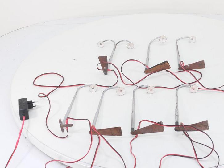 Straatlantaarn set Metaal, 6x Enkele lamp, 1x dubbele lic..., Verzamelen, Spoorwegen en Tramwegen, Gebruikt, Ophalen of Verzenden