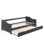 Bedbank tienerbed met onderschuifbed 90x200 cm donkergrijs