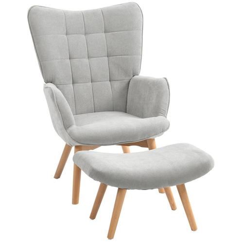 TRUUSK Oorfauteuil Met Voetenbank, Relaxfauteuil, Gestoffeer, Huis en Inrichting, Fauteuils, Nieuw, Verzenden