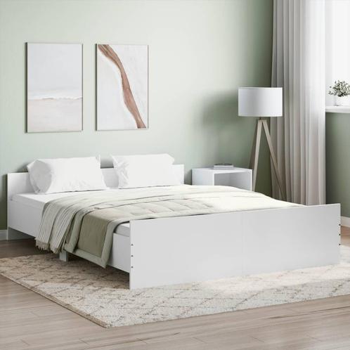 vidaXL Bedframe met hoofd- en voeteneinde wit 150x200 cm, Huis en Inrichting, Slaapkamer | Bedden, Overige maten, 200 cm, Wit