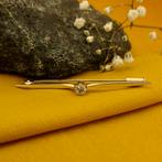 Gouden broche met zirconia (kanonsluiting, gouden sieraden), Sieraden, Tassen en Uiterlijk, Broches, Gebruikt, Overige kleuren