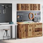 vidaXL Garagekasten 2 st bewerkt hout oud hout, Verzenden, Nieuw