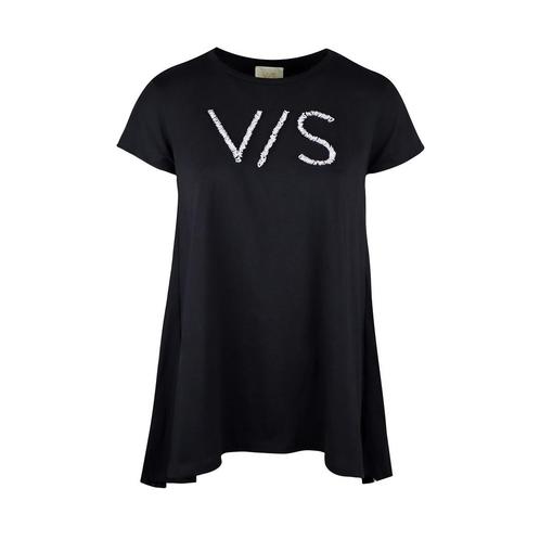Verysimple • zwart t-shirt met v/s • M (IT44), Kleding | Dames, Tops, Zwart, Nieuw, Maat 38/40 (M), Verzenden