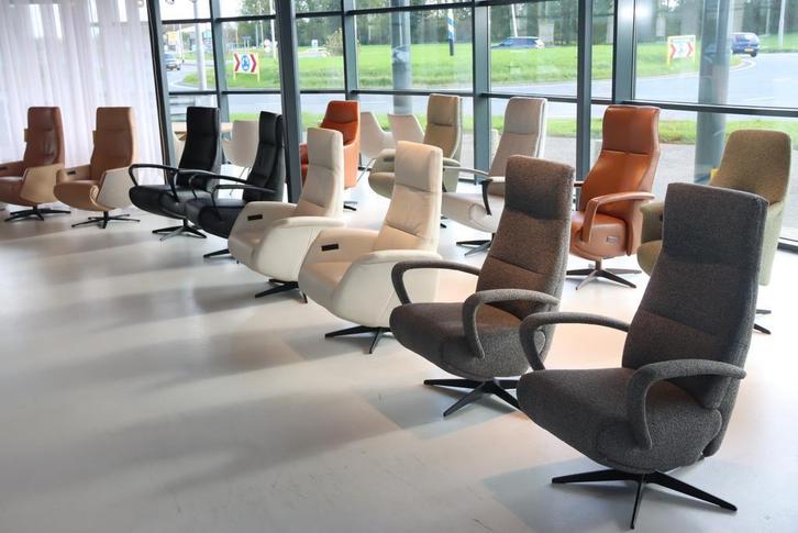 Outlet De Toekomst Twice / Gealux  relaxfauteuils/relaxstoel, Huis en Inrichting, Fauteuils, Nieuw, Leer, Metaal, Stof, Ophalen of Verzenden