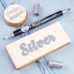 Sweet Stamp Stift Eetbare Inkt Dubbelzijdig Metallic Zilver, Verzenden, Nieuw