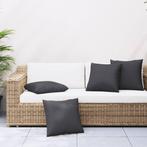 vidaXL Bankkussens 4 st 60x60 cm stof zwart, Verzenden, Nieuw, Zwart