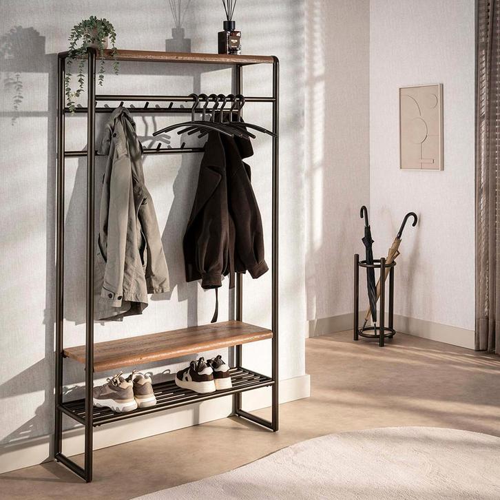 *WOONWINKEL* Garderobemeubel Brons En Eikenhoutlook, Huis en Inrichting, Woonaccessoires | Kapstokken, Nieuw, Verzenden