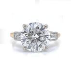 Ring - 14 karaat Geel goud, Witgoud - 4.40ct. tw. Diamant, Sieraden, Tassen en Uiterlijk, Ringen, Nieuw
