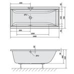 Ligbad Polysan Cleo Inbouw 160x70x48 cm Wit, Ophalen of Verzenden, Nieuw