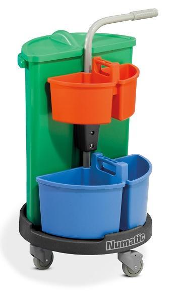 NCG 3 Carrousel werkwagen graphite, 4L + 10 L trays, 1x 70L, Doe-het-zelf en Verbouw, Reinigingsmachines, Verzenden