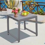TRUUSK Tuintafel Tuinbijzettafel Tuinmeubelen Met Gehard Gla, Verzenden, Nieuw