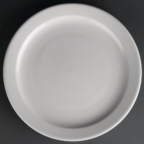 Porselein bord met smalle rand | 25 cm (stuks 12), Zakelijke goederen, Horeca | Overige, Verzenden