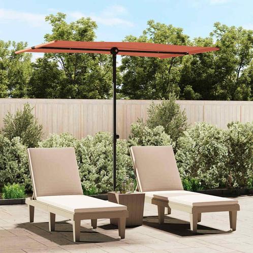 vidaXL Parasol met aluminium paal 2x1,5 m terracottakleurig, Tuin en Terras, Parasols, Nieuw, 2 tot 3 meter, Verzenden