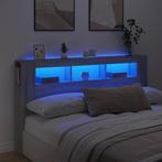 vidaXL Hoofdeinde met LED 180x18,5x103,5 cm bewerkt hout, Verzenden, Nieuw, Grijs, Hout