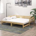 vidaXL Slaapbank uitschuifbaar massief grenenhout 2x(90x200), 90 cm, Eenpersoons, Verzenden, Wit