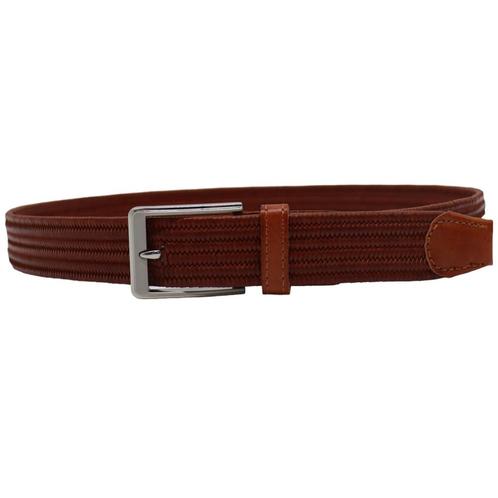 Riem Gevlochten - Leer - Elastisch - Cognac - 105/120, Kleding | Heren, Riemen en Ceinturen, Verzenden