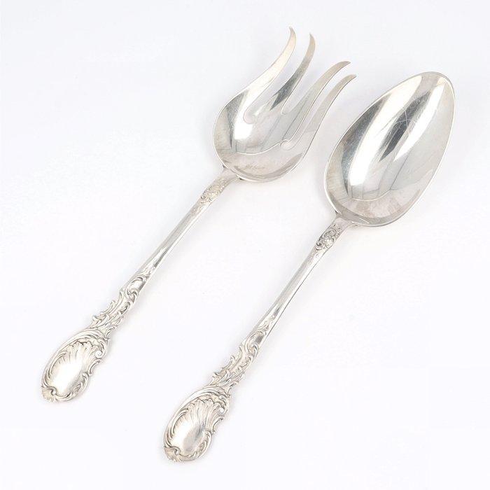 C.J. Begeer - Saladecouvert - Art Nouveau - Saladebestek (2), Antiek en Kunst, Antiek | Goud en Zilver