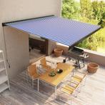 vidaXL Luifel handmatig 400x300 cm blauw en wit, Verzenden, Nieuw