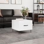 vidaXL Salontafel 50x50x40 cm bewerkt hout hoogglans wit, Huis en Inrichting, Tafels | Salontafels, 50 tot 100 cm, Verzenden, Nieuw