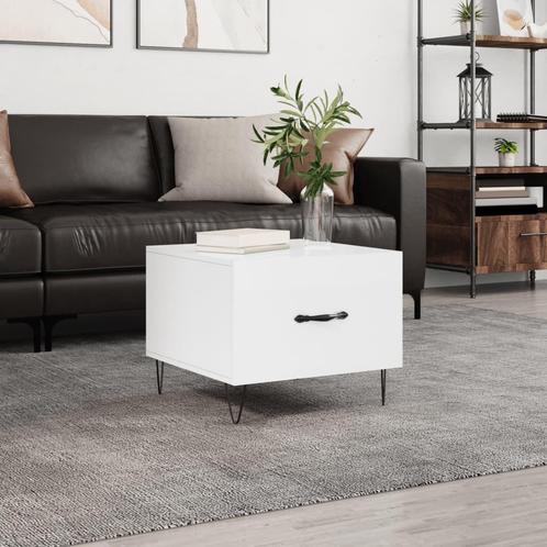vidaXL Salontafel 50x50x40 cm bewerkt hout hoogglans wit, Huis en Inrichting, Tafels | Salontafels, 50 tot 100 cm, Nieuw, Overige houtsoorten