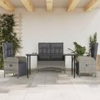 vidaXL 4-delige Tuinset met kussens poly rattan grijs, Tuin en Terras, Tuinsets en Loungesets, Verzenden, Nieuw, Rotan, Tuinset