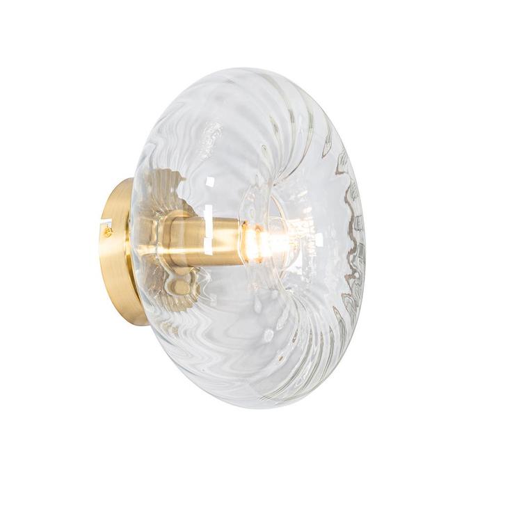 Art Deco wandlamp goud met glas - Ayesha, Huis en Inrichting, Lampen | Wandlampen, Nieuw, Glas