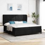vidaXL Boxspring bed met matras met hoofdeinde Zwart 200 x, Huis en Inrichting, Slaapkamer | Bedden, Verzenden, Nieuw, Zwart, Stof