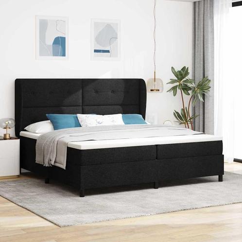 vidaXL Boxspring bed met matras met hoofdeinde Zwart 200 x, Huis en Inrichting, Slaapkamer | Bedden, Zwart, Nieuw, Stof, Verzenden