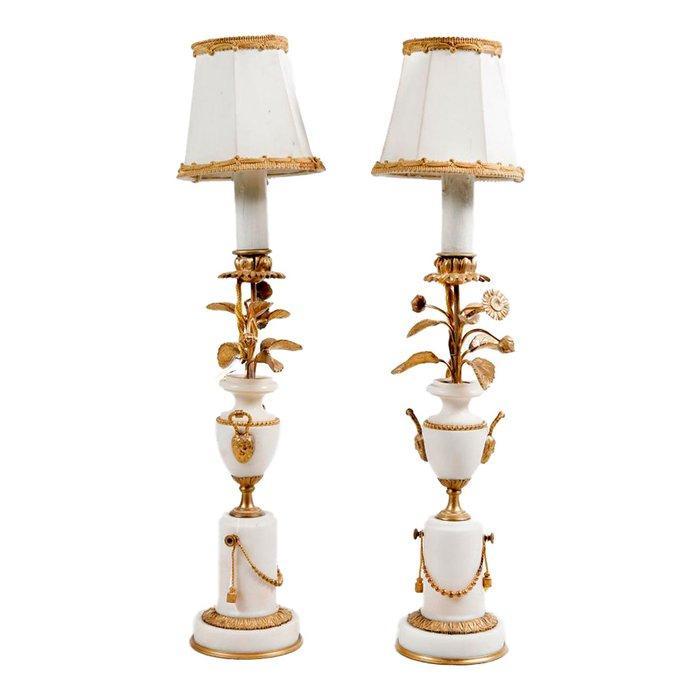 Tafellamp (2) - Marmer, Metaal, Antiek en Kunst, Antiek | Overige Antiek