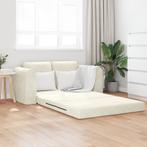 vidaXL Vloersofa Bed 2-in-1 Crème 148x71x83 cm Velvet, Huis en Inrichting, Banken | Bankstellen, Verzenden, Nieuw, Stof, Minder dan 150 cm