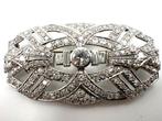 Broche - 18 karaat Platina, Witgoud - 4.17ct. tw. Diamant, Sieraden, Tassen en Uiterlijk, Antieke sieraden