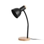 lux.pro Tafellamp Woodley bureaulamp 37 cm houtkleurig en zw, Huis en Inrichting, Verzenden, Nieuw