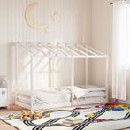 vidaXL Kinderbed met bedhuis 75x190 cm massief grenenhout, Verzenden, Nieuw, Wit, Hout