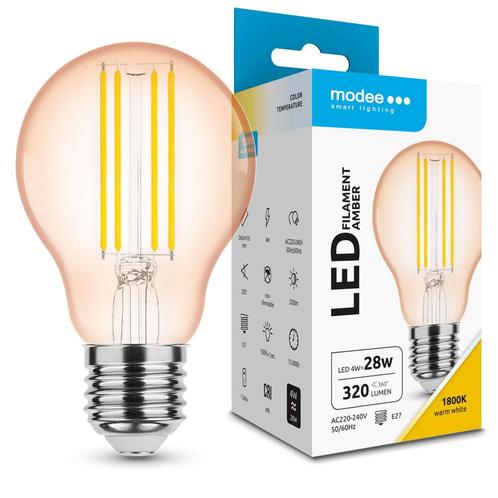 Modee LED Peer E27 4W 320lm 1800K Amber Niet-Dimbaar A60..., Huis en Inrichting, Lampen | Overige, Nieuw, Ophalen of Verzenden