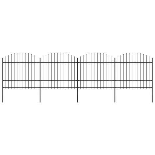 vidaXL Tuinhek met speren bovenkant (1,5-1,75)x6,8 m staal, Tuin en Terras, Schuttingen, Nieuw, IJzer, Minder dan 1 meter, Verzenden