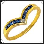Cocktailring - 18 karaat Geel goud - 0.43ct. tw. Saffier -