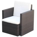 vidaXL Tuinstoel met kussens poly rattan bruin, Tuin en Terras, Tuinstoelen, Verzenden, Nieuw, Rotan