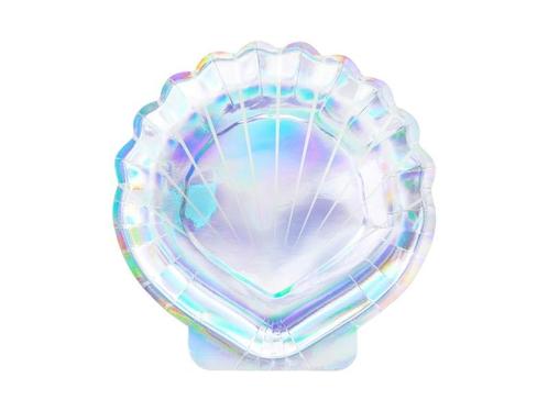 Schelp Bordjes Parelmoer 18,5cm 6st, Hobby en Vrije tijd, Feestartikelen, Nieuw, Verzenden